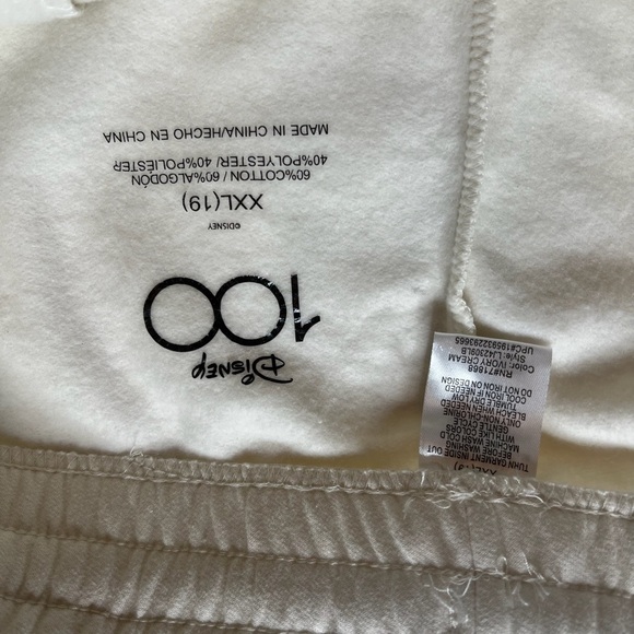 Disney 100 Yr XXL White Track Jogger Pants NWOT - Picture 8 of 12